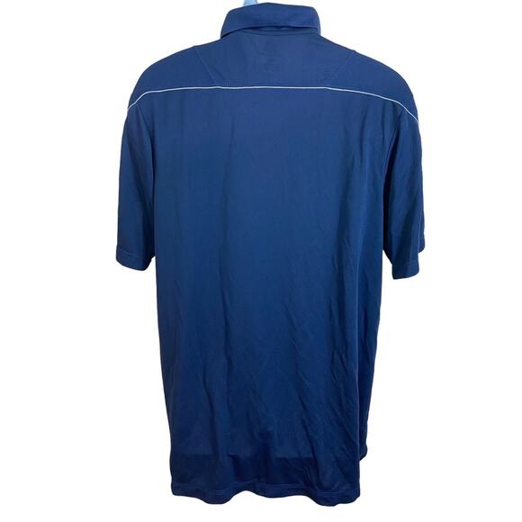 Men's Majestic NFL New England Patriots Polo Shirt Sz L Cool Base Blue Athletic - Picture 7 of 7